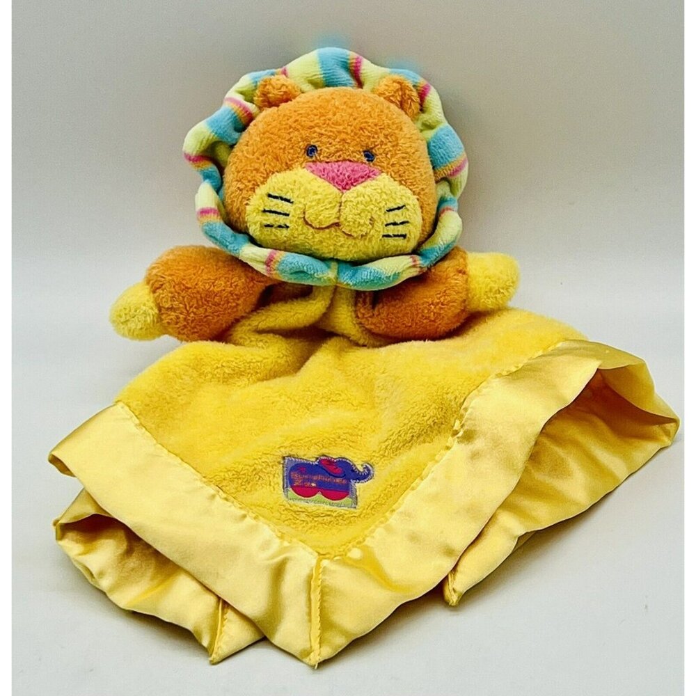 Prestige Sunshine Zoo Lion Lovey Plush Rattle Puppet Yellow Satin Security 14 in